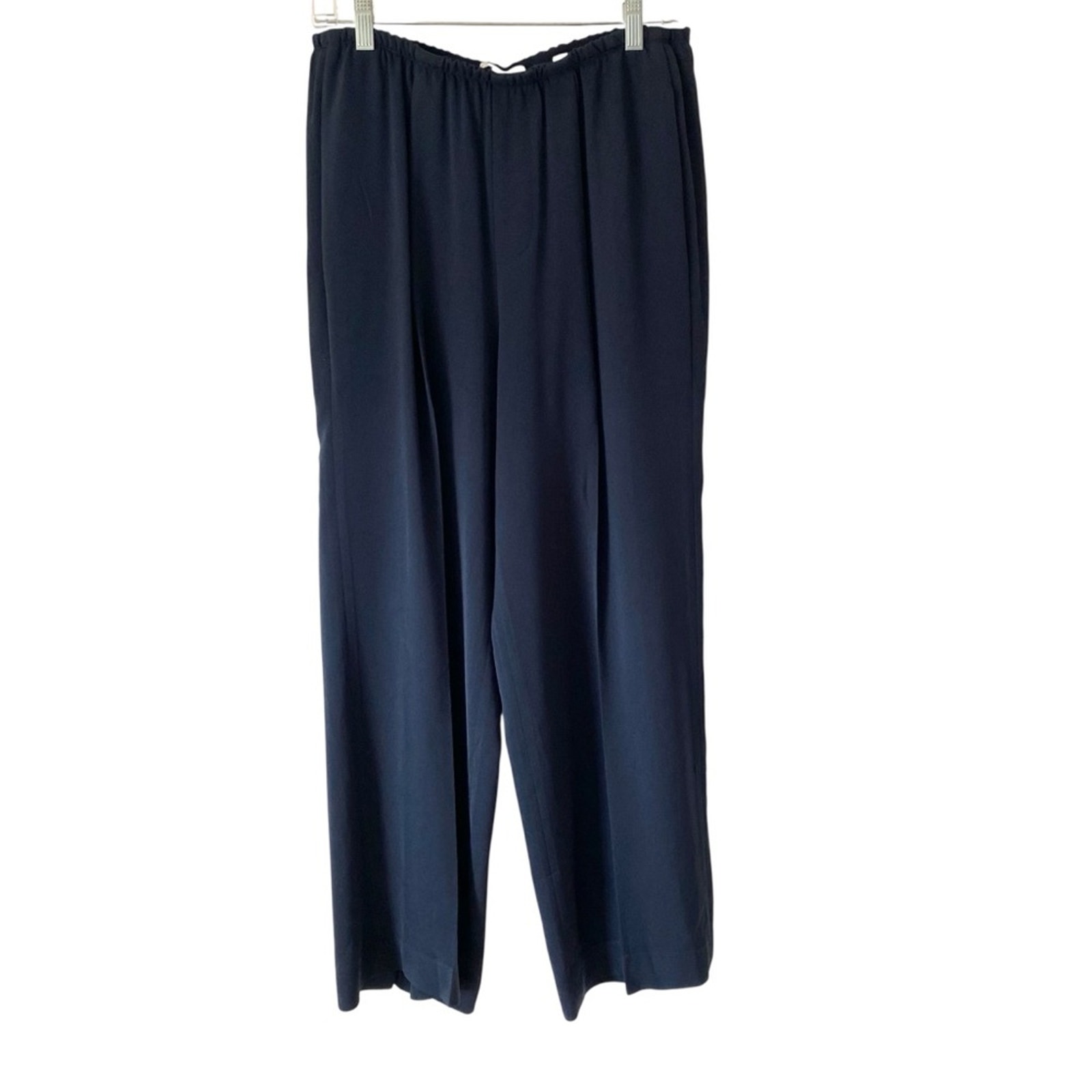 Vince Crepe Wide Leg Navy Blue Pull On Pants Size Medium